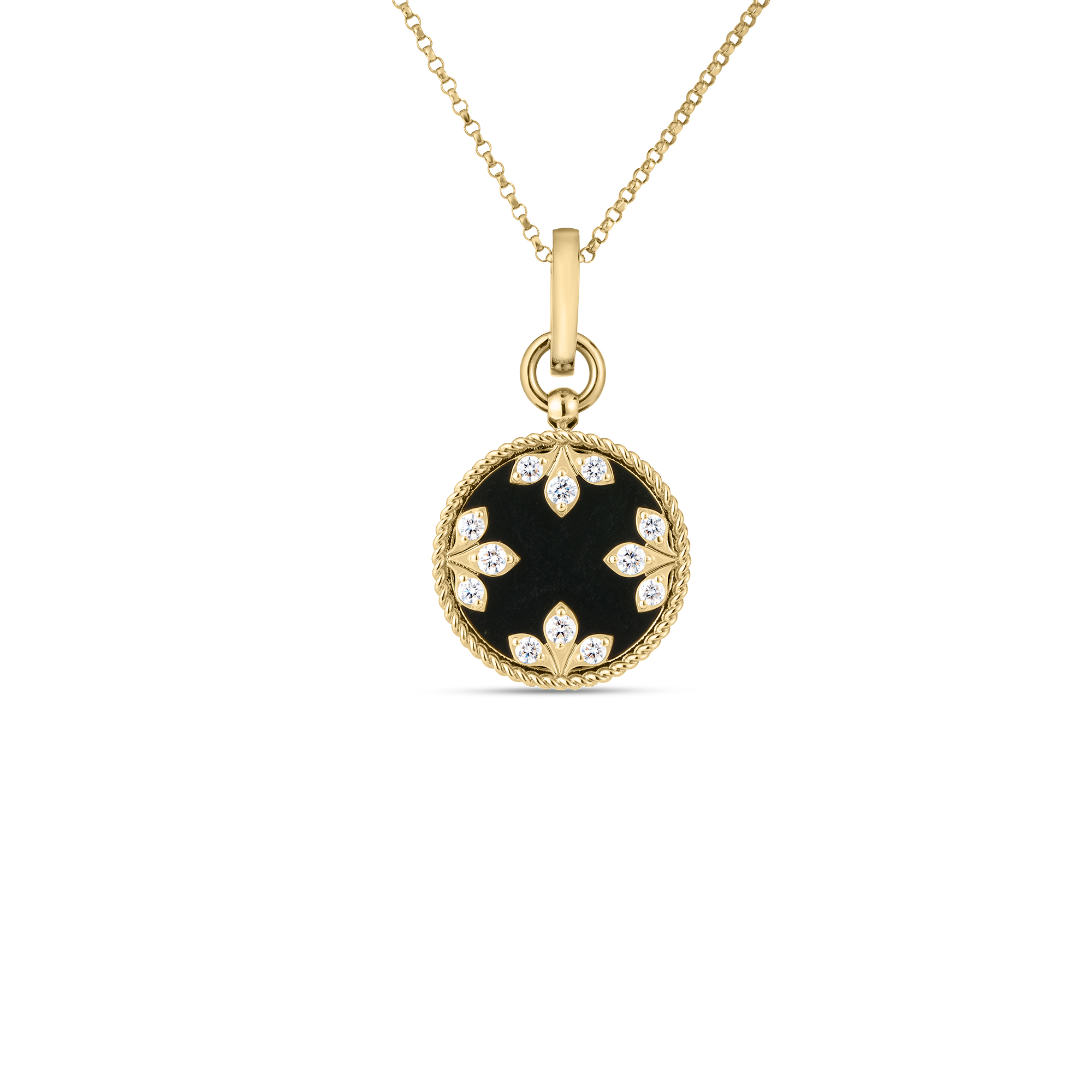 Roberto Coin Venetian Princess Black Jade & Diamond Medallion Necklace