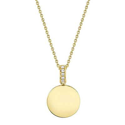 Shy Creation Diamond Disc Necklace