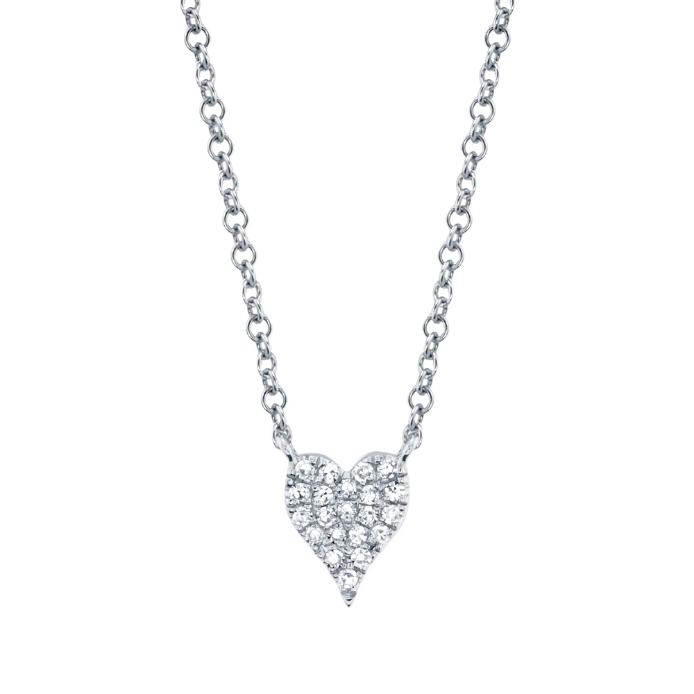 Shy Creation Diamond Pave Heart Necklace (0.05 Ct)