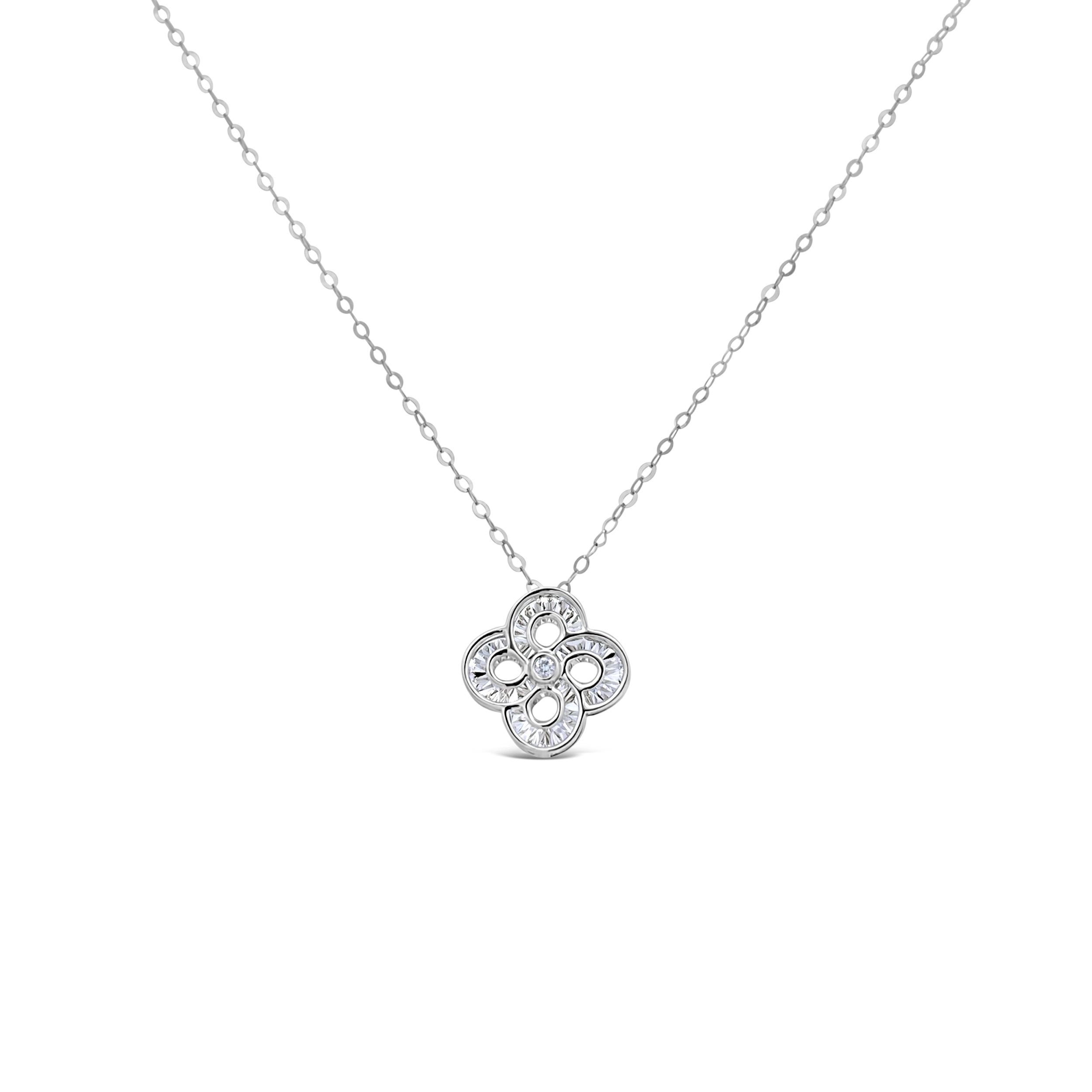 Clara By Martin Binder Diamond Flower Knot Necklace (0.02 Ct. Tw.)