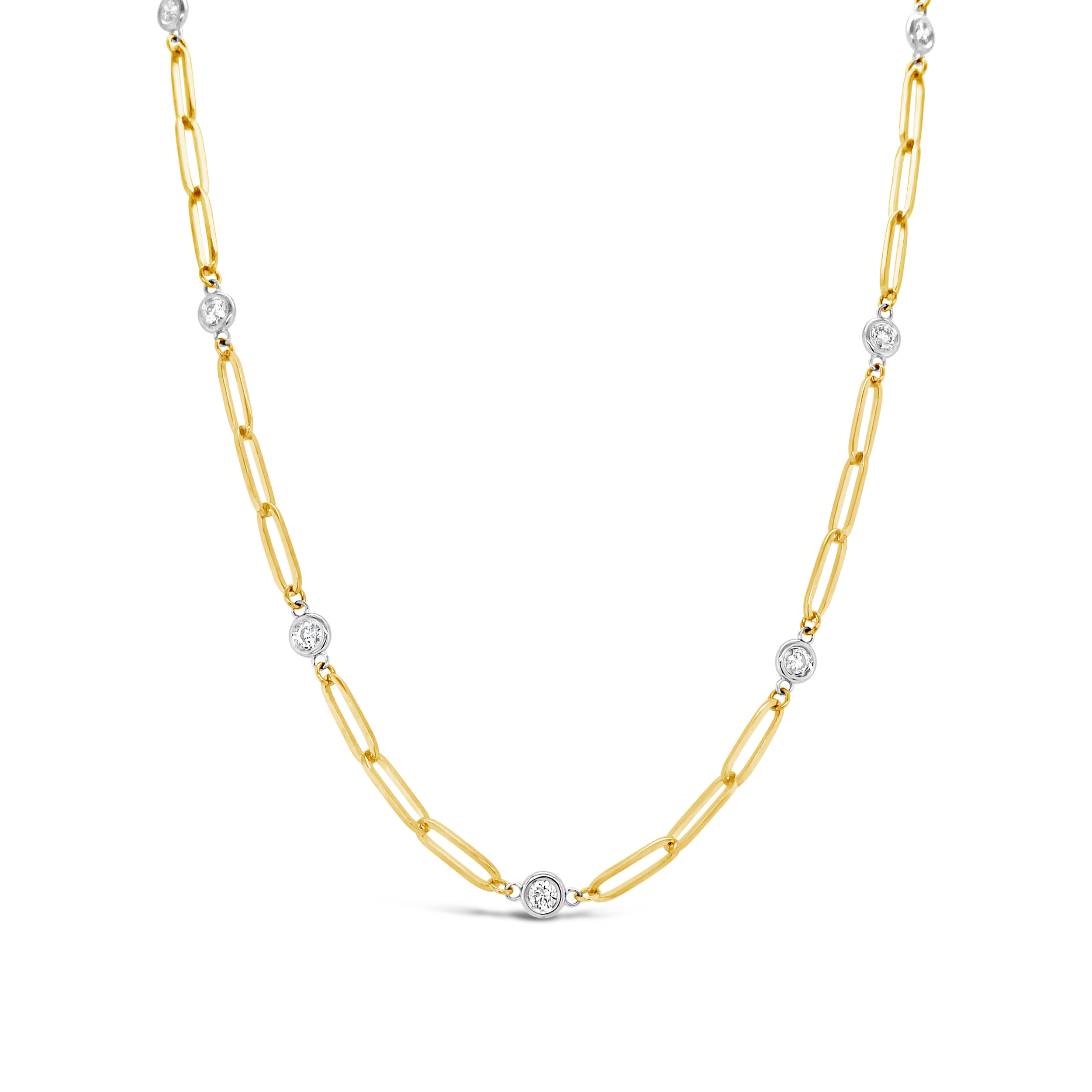 Clara By Martin Binder Paperclip Diamond Station Necklace (0.98 Ct. Tw.)