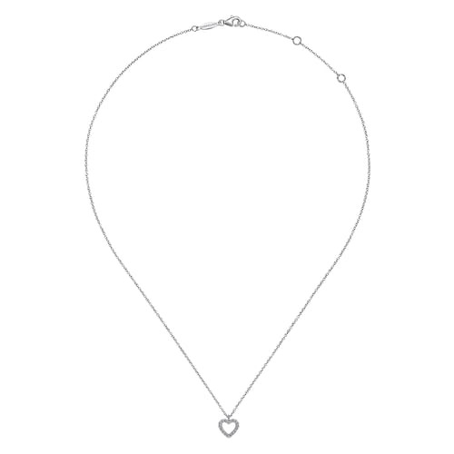 Gabriel & Co. Lusso Open Heart Diamond Pendant Necklace (0.09 ct. tw.)