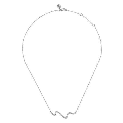 Gabriel & Co. Lusso Graduating Diamond Wave Bar Necklace (0.49 ct. tw.)