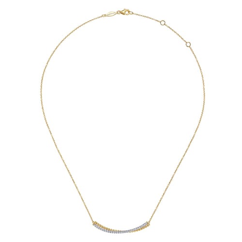 Gabriel & Co. Bujukan Two-Tone Diamond Curved Bar Necklace (0.30 ct. tw.)