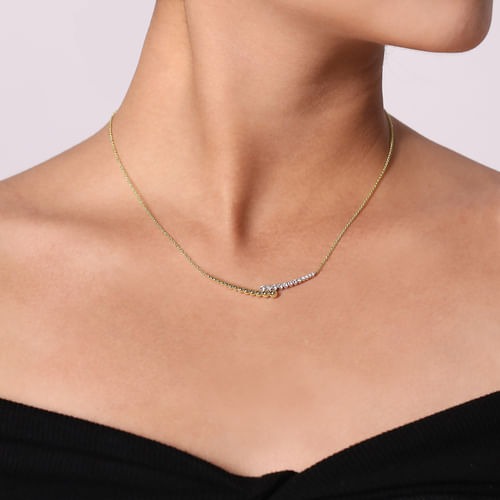 Gabriel & Co. Bujukan Two-Tone Diamond Bar Necklace