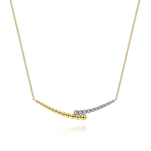 Gabriel & Co. Bujukan Two-Tone Diamond Bar Necklace