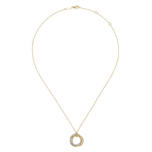 Gabriel & Co. Bujukan Two-Tone Interlocking Circles Pendant Necklace