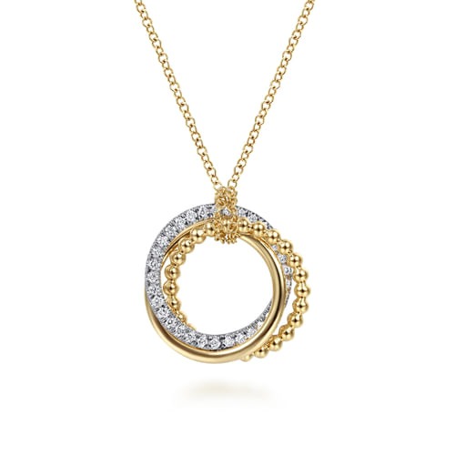 Gabriel & Co. Bujukan Two-Tone Interlocking Circles Pendant Necklace