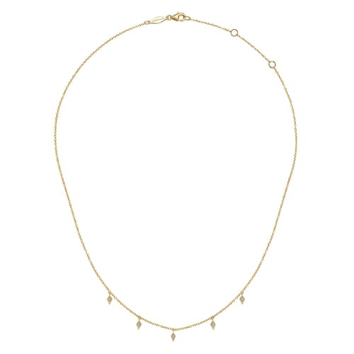 Gabriel & Co. Kaslique Diamond Station Kite Droplet Necklace