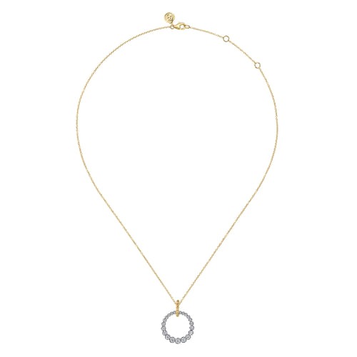 Gabriel & Co. Bujukan Two-Tone Diamond 20mm Drop Necklace (0.53 ct. tw)