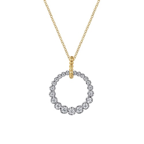Gabriel & Co. Bujukan Two-Tone Diamond 20mm Drop Necklace (0.53 ct. tw)