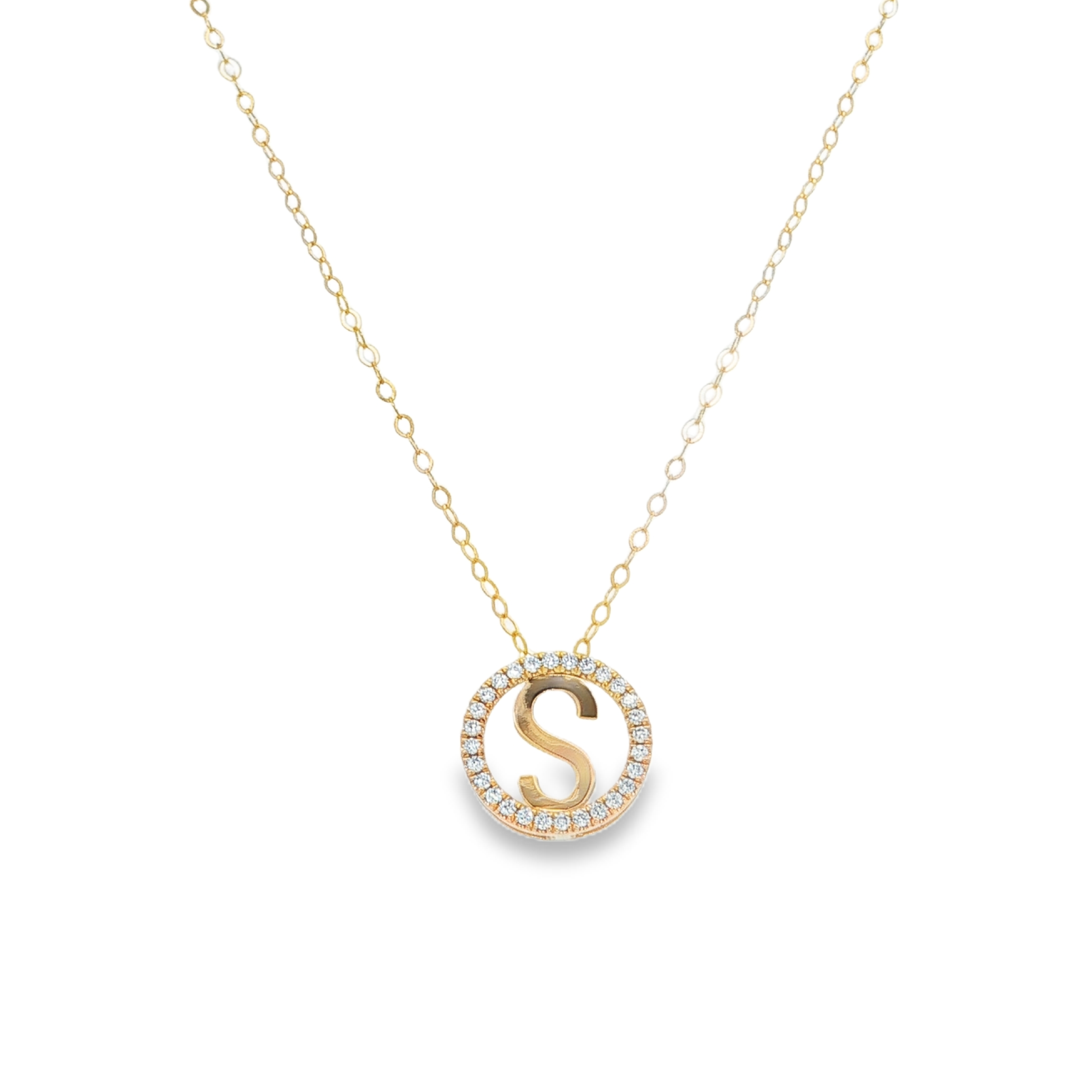 Clara by Martin Binder Diamond Initial S Disc Necklace (0.08 ct. tw.)