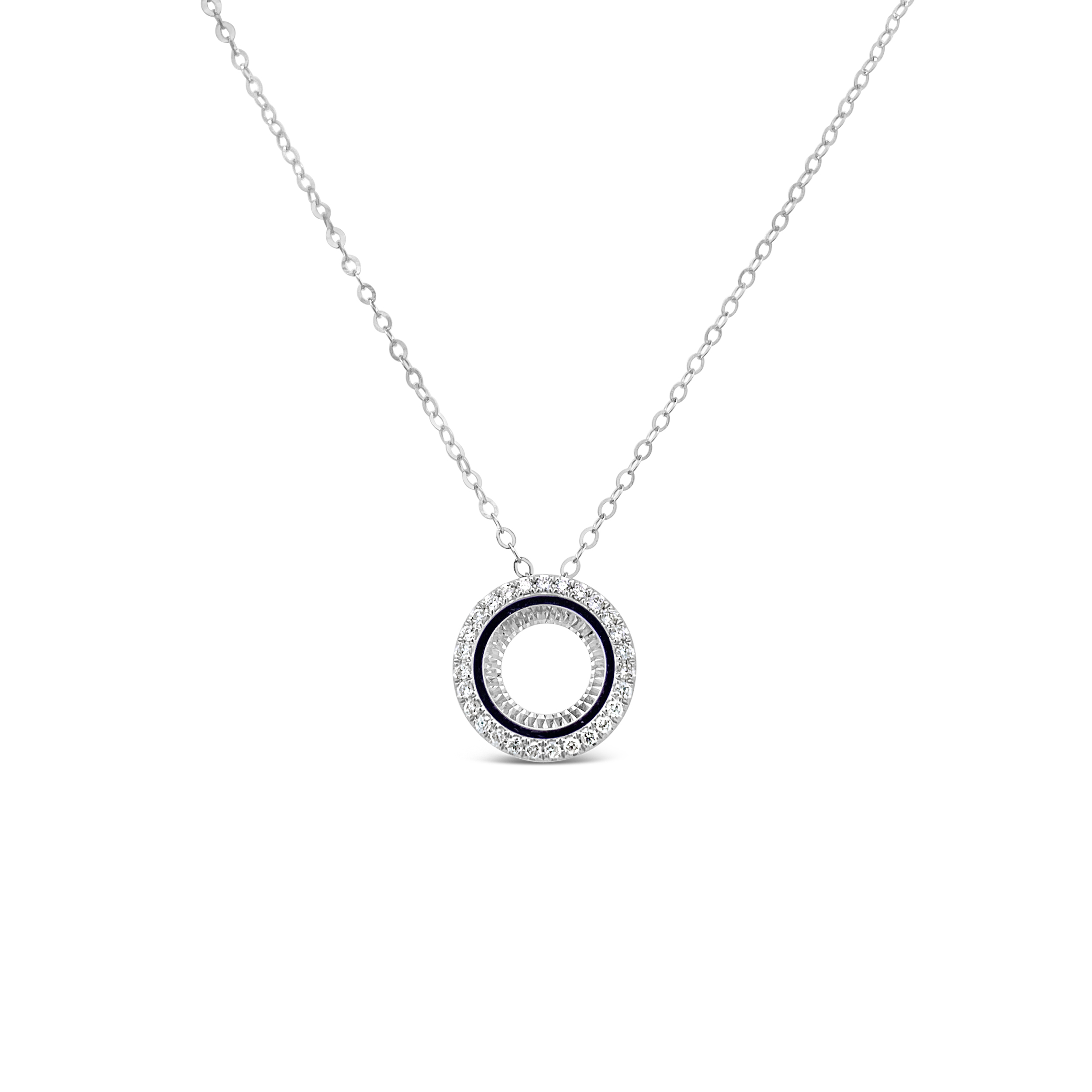 Clara by Martin Binder Diamond Open Circle Necklace (0.13 ct. tw.)