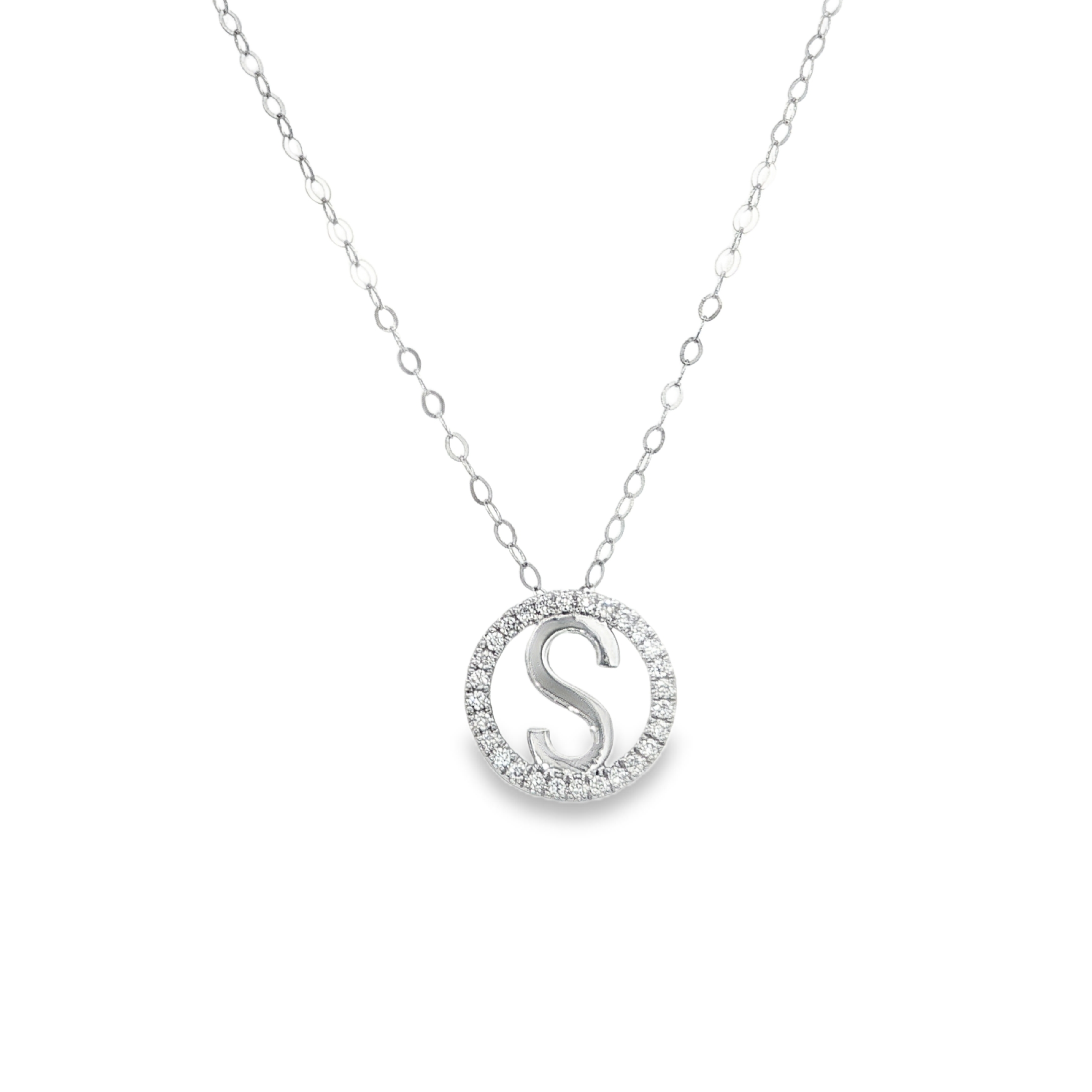 Clara by Martin Binder Diamond Initial S Disc Necklace (0.08 ct. tw.)
