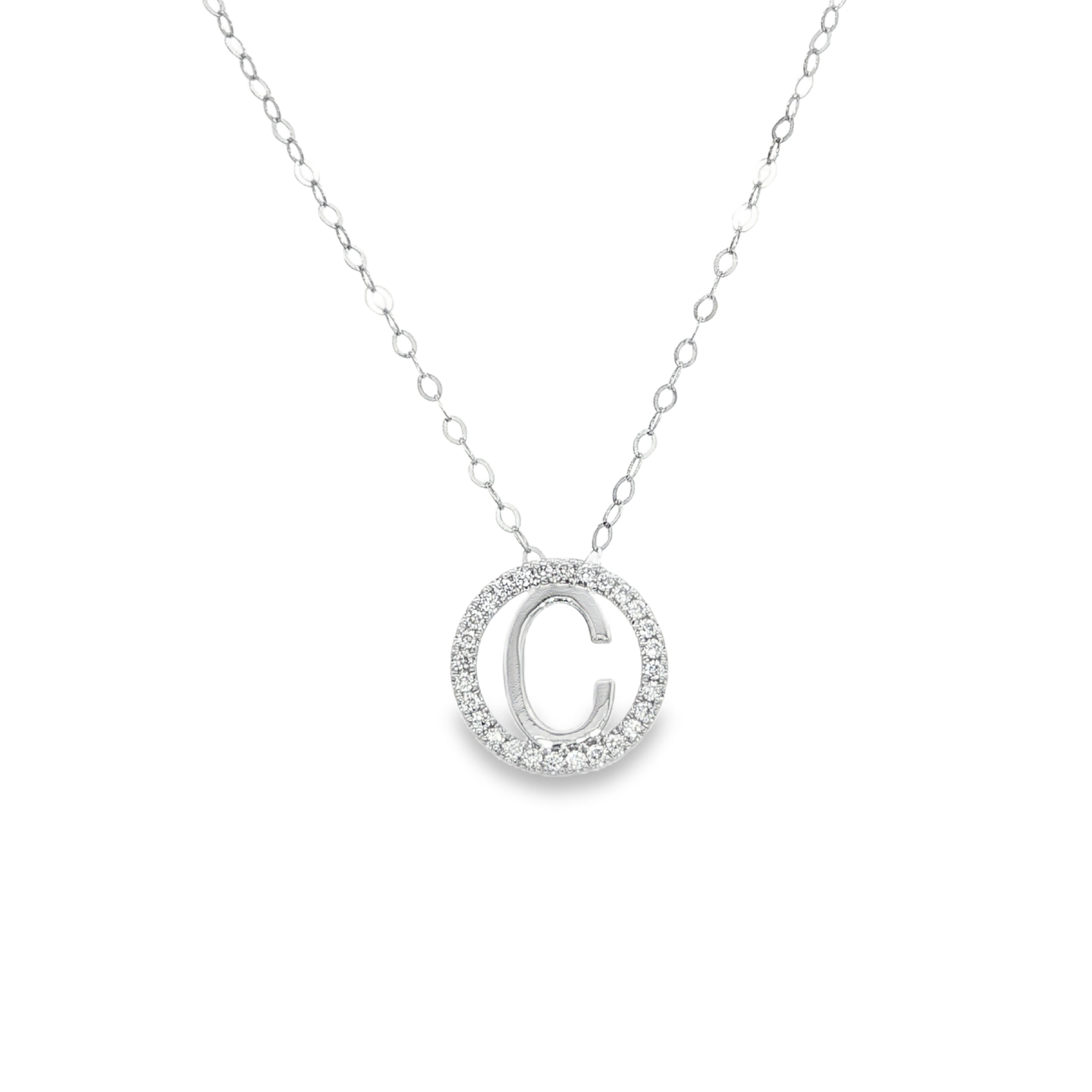 Clara by Martin Binder Diamond Initial C Disc Necklace (0.09 ct. tw.)