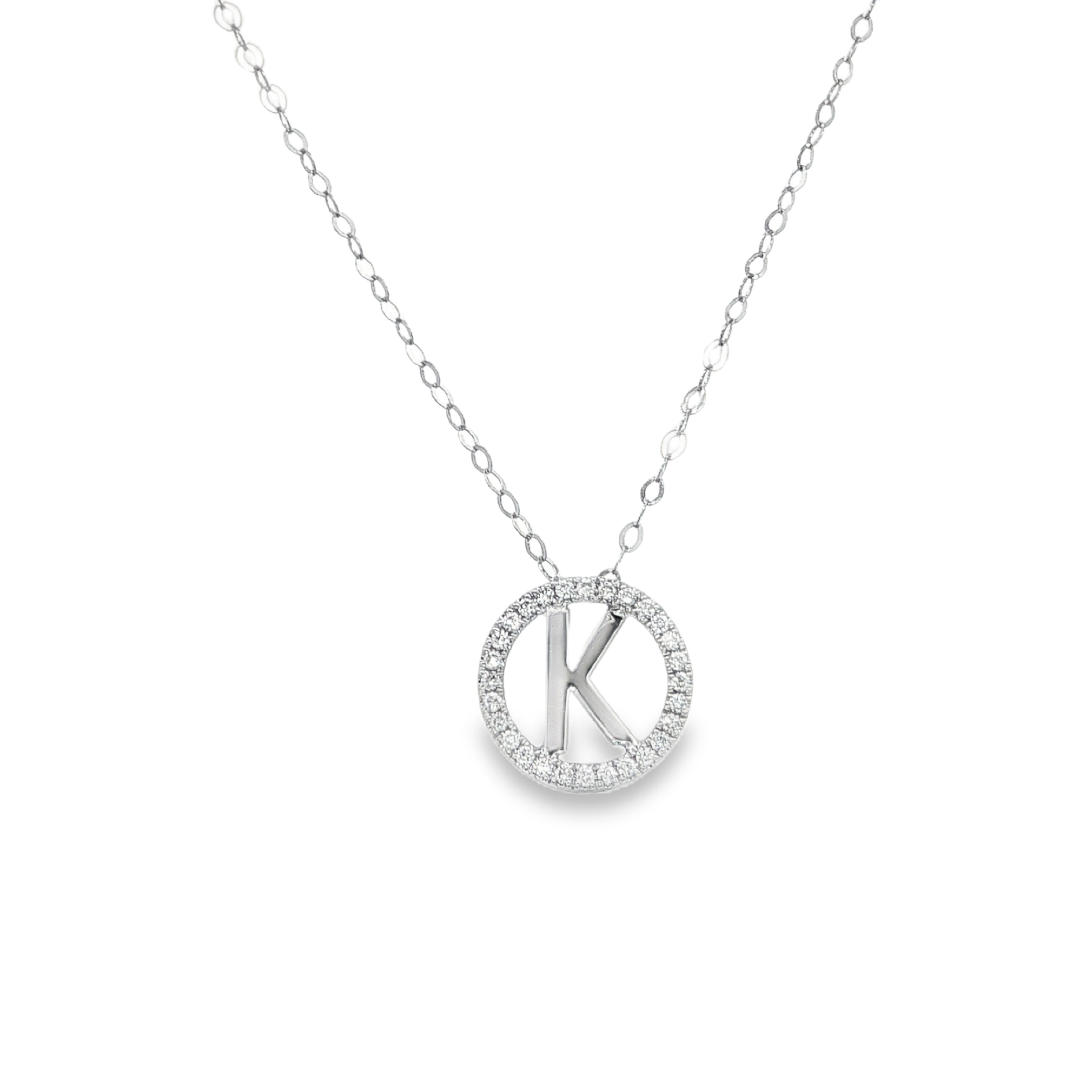Clara by Martin Binder Diamond Initial K Disc Necklace (0.09 ct. tw.)