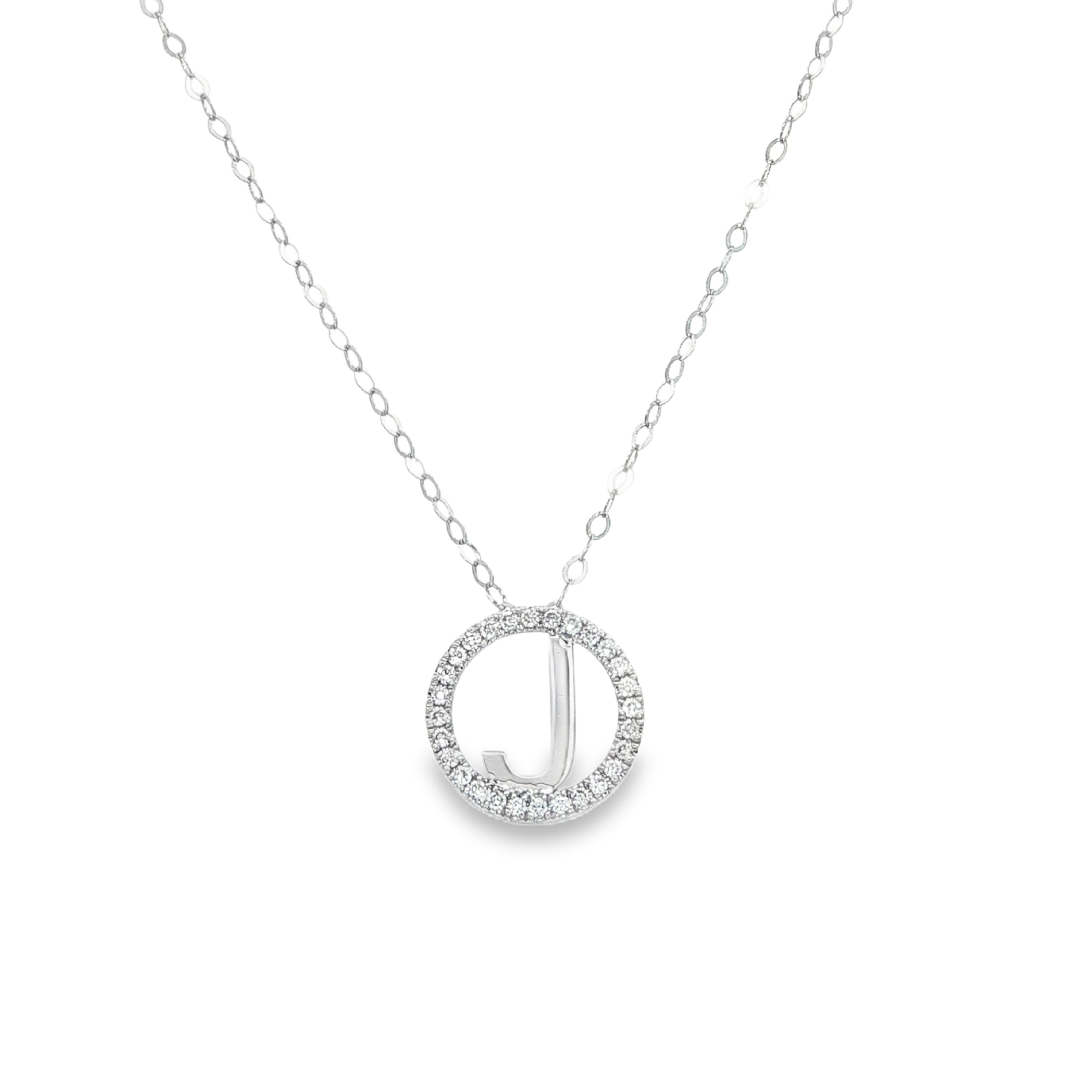 Clara by Martin Binder Diamond Initial J Disc Necklace (0.09 ct. tw.)