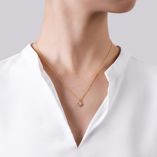 Gabriel & Co. Contemporary Clover Diamond Pendant Necklace