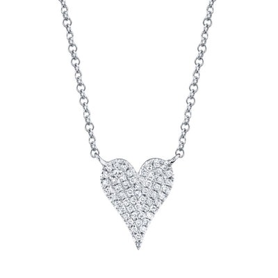 Shy Creation Kate Small Diamond Pave Heart Necklace