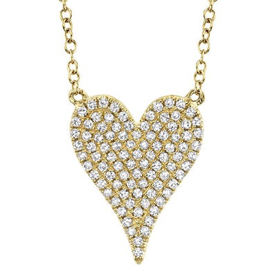 Shy Creation Kate Diamond Pave Heart Necklace