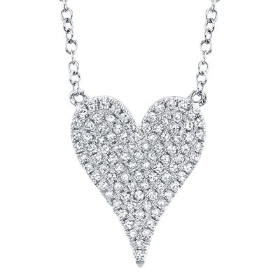 Shy Creation Kate Diamond Pave Heart Necklace