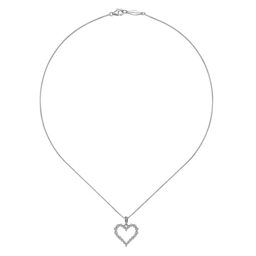 Gabriel & Co. Lusso Open Heart Diamond Pendant Necklace