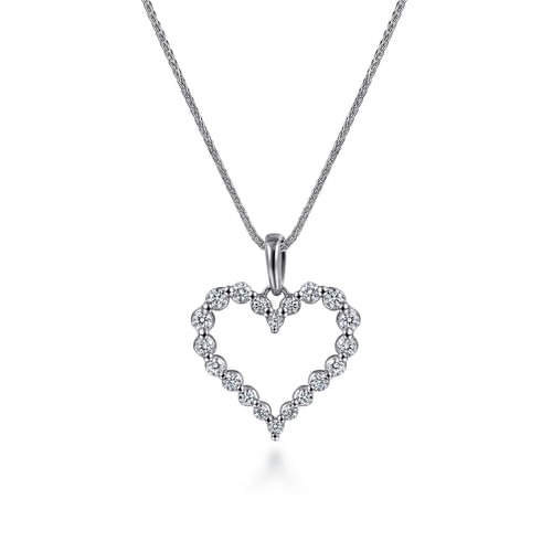 Gabriel & Co. Lusso Open Heart Diamond Pendant Necklace