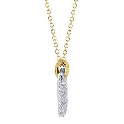Shy Creation Kate Two-Tone Diamond Necklace (0.19 ct. tw.)