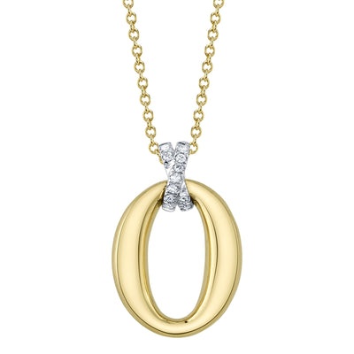 Shy Creation Kate Diamond Oval Necklace (0.04 ct. tw.)