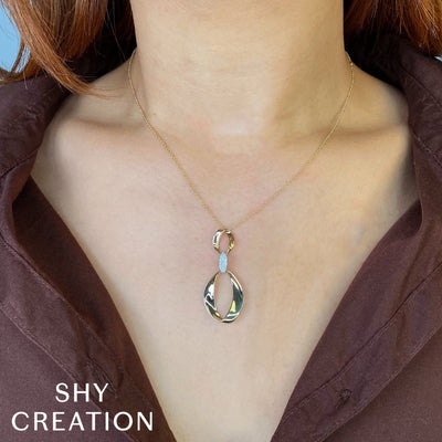 Shy Creation Kate Two-Tone Diamond Mobius Necklace (0.10 ct. tw.)