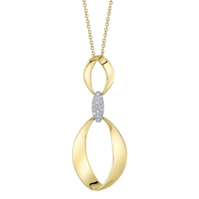 Shy Creation Kate Two-Tone Diamond Mobius Necklace (0.10 ct. tw.)