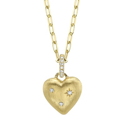 Shy Creation Kate Diamond Heart Star Matte Necklace