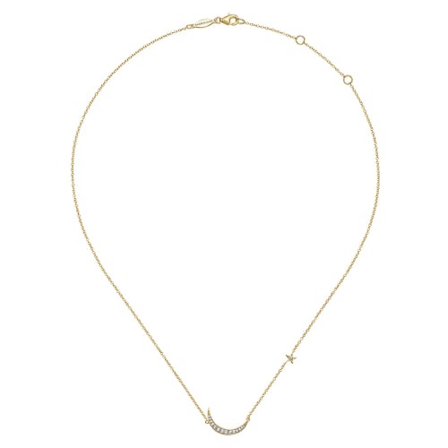 Gabriel & Co. Contemporary Diamond Crescent Moon Pendant Necklace (0.12 ct. tw.)