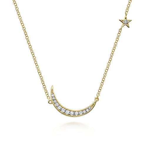 Gabriel & Co. Contemporary Diamond Crescent Moon Pendant Necklace (0.12 ct. tw.)