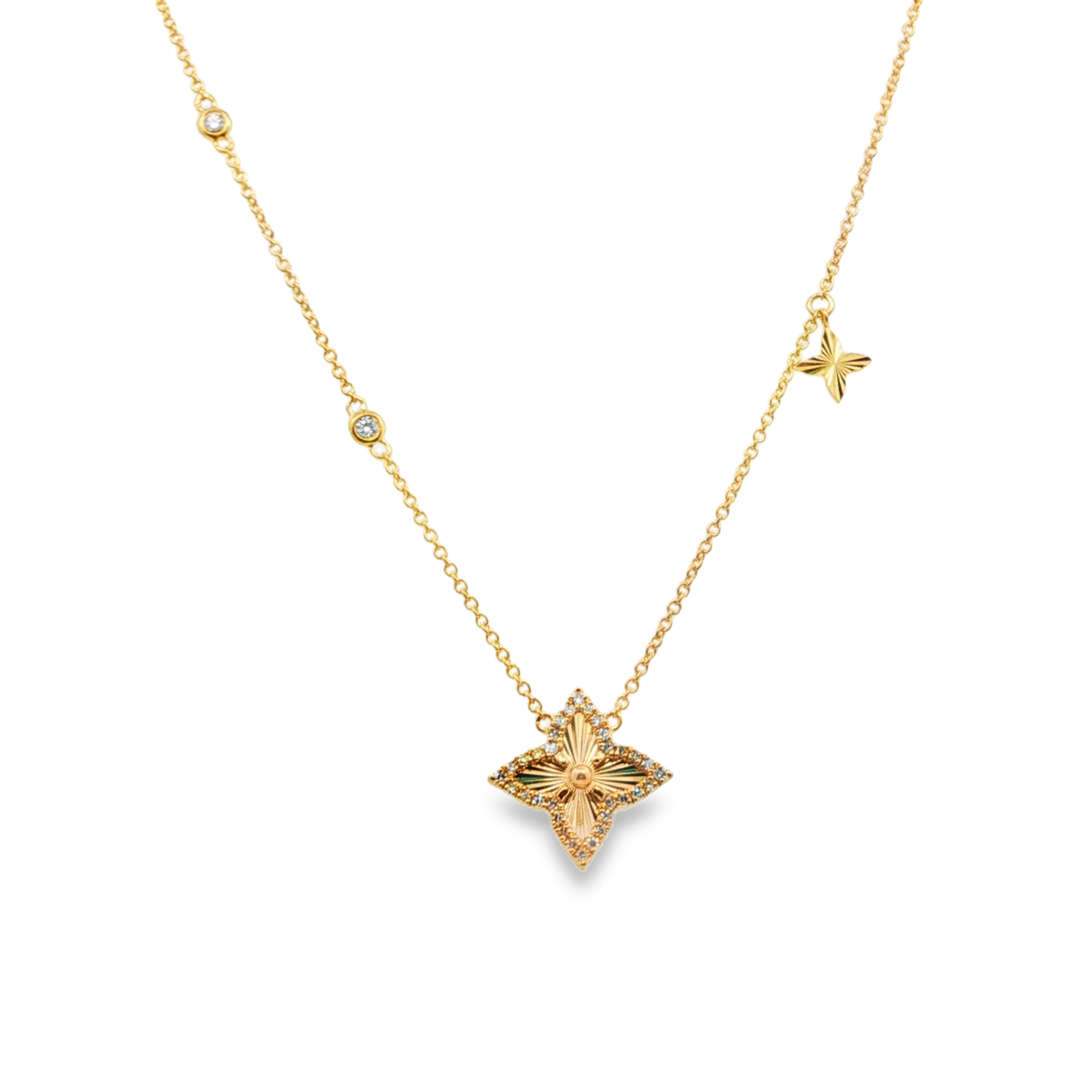 Clara by Martin Binder Diamond Flower Station Necklace (0.17 ct. tw.)