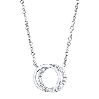 Shy Creation Diamond Love Knot Circle Necklace (0.07 ct)