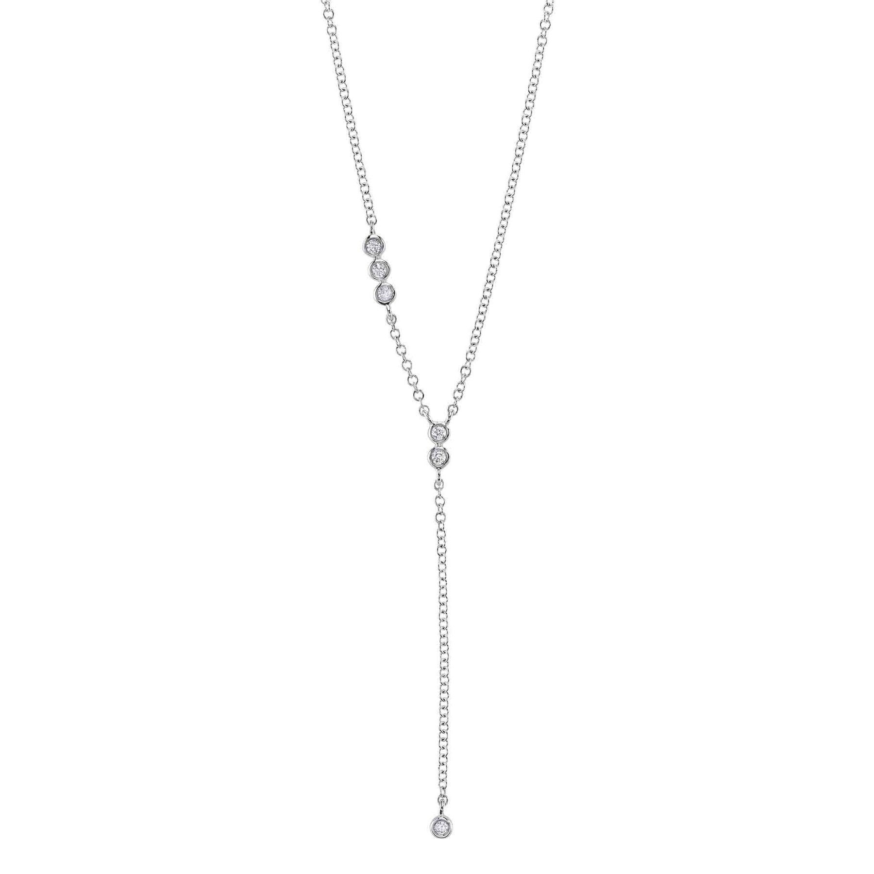 Shy Creation Bailey Diamond Bezel Lariat Necklace