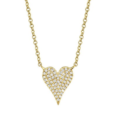 Shy Creation Kate Small Diamond Pave Heart Necklace