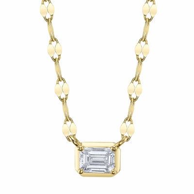 Shy Creation Kate Diamond Emerald Sparkle Chain Necklace