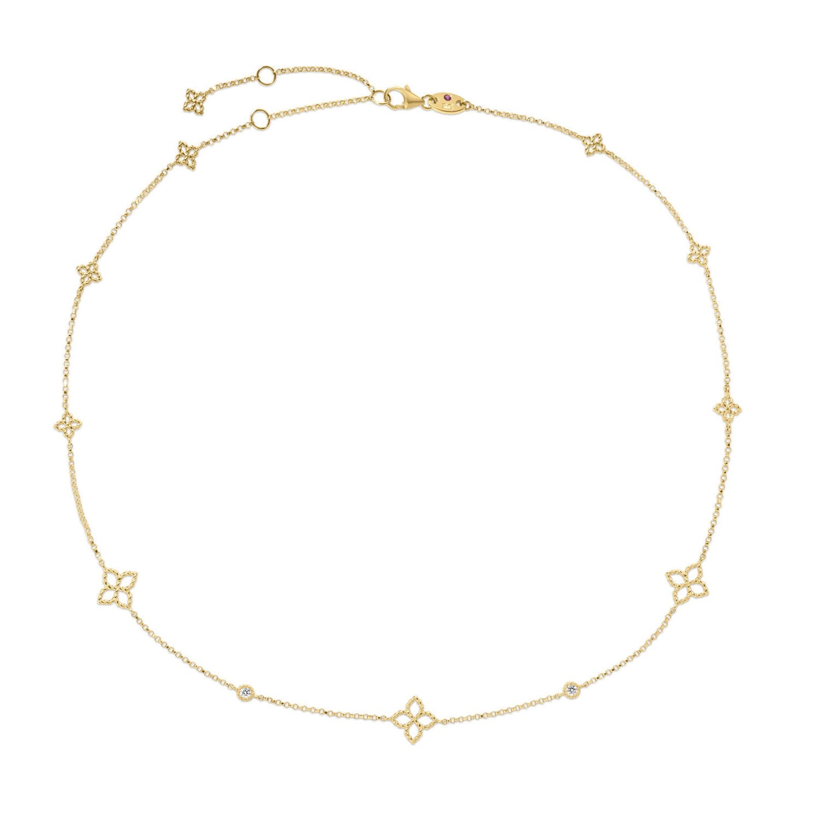 Roberto Coin Princess Flower Principessa Diamond Station Necklace
