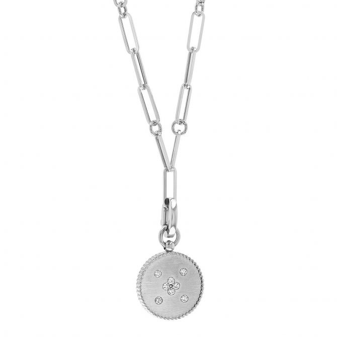 Roberto Coin Venetian Princess Diamond Medallion Necklace