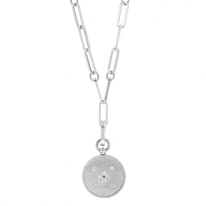 Roberto Coin Venetian Princess Diamond Medallion Necklace