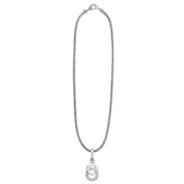 LAGOS Signature Caviar Interlocking Diamond Pendant Necklace