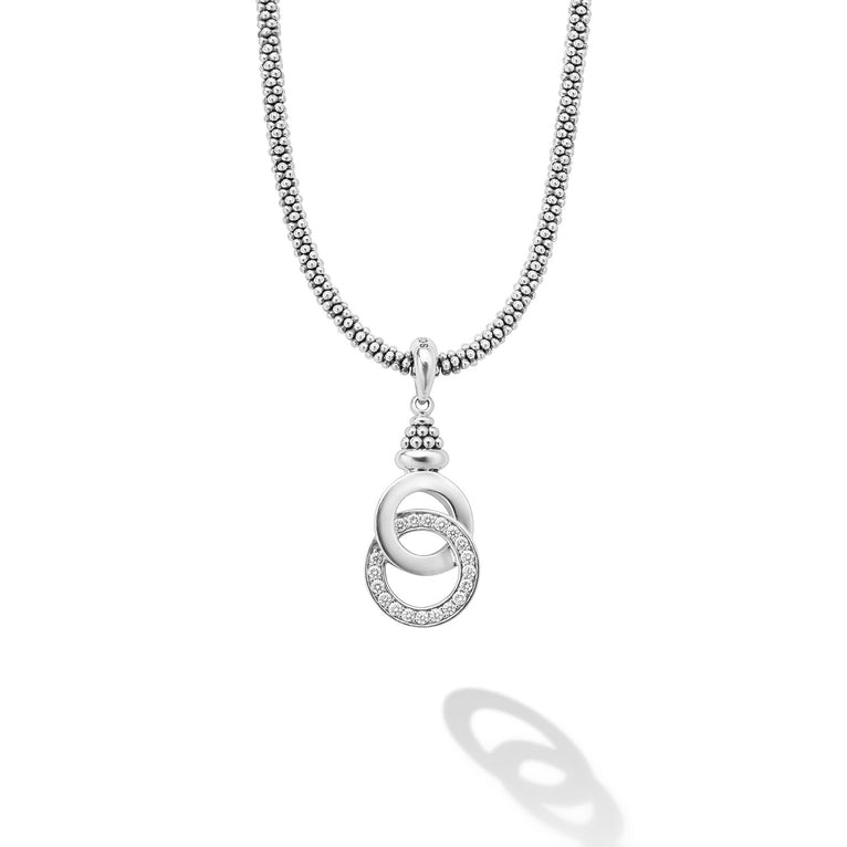 LAGOS Signature Caviar Interlocking Diamond Pendant Necklace
