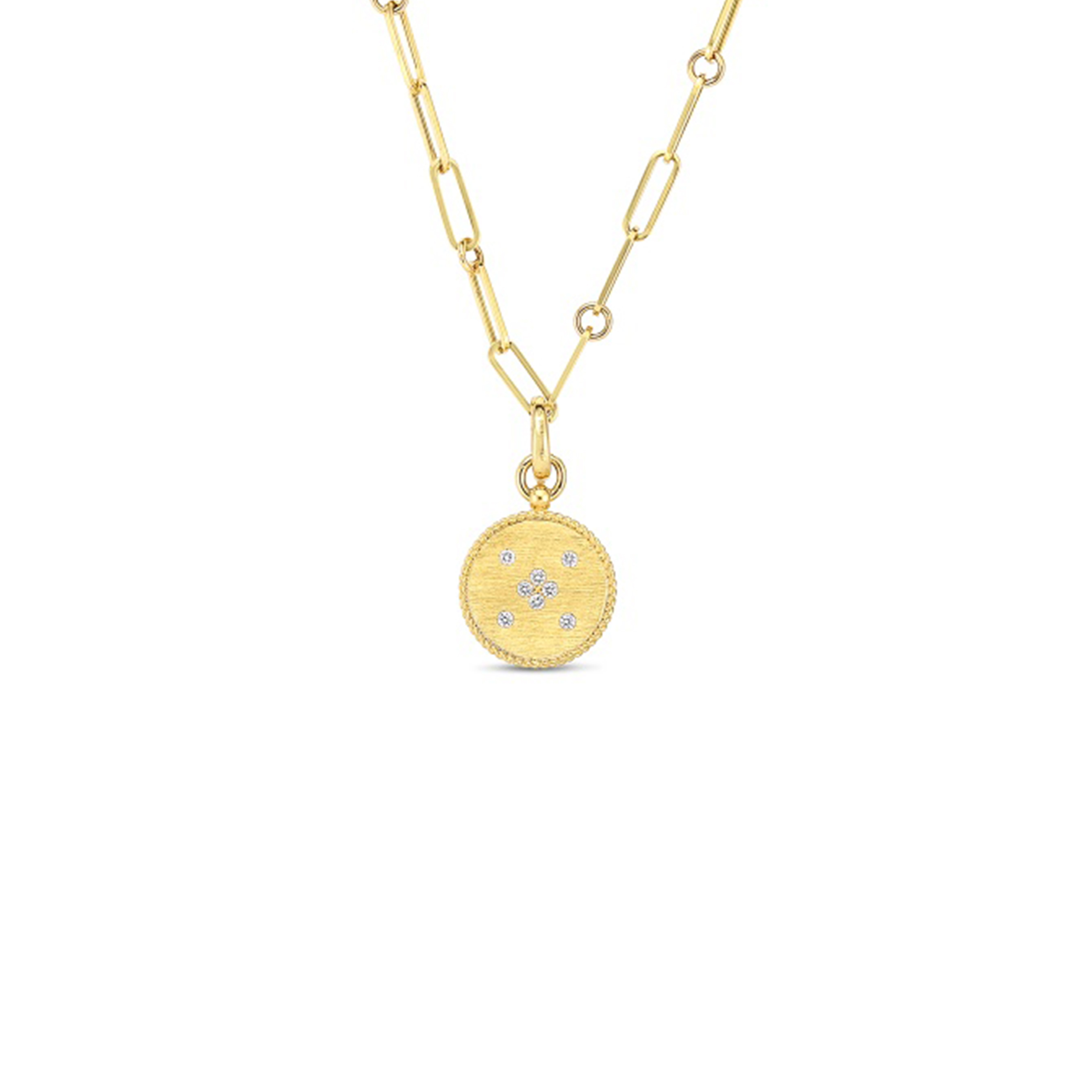 Roberto Coin Venetian Princess Diamond Medallion Pendant Necklace