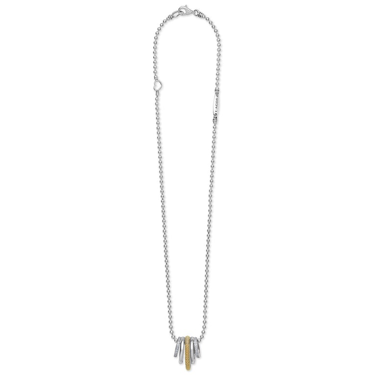 LAGOS Caviar Lux Two-Tone Five Ring Diamond Necklace