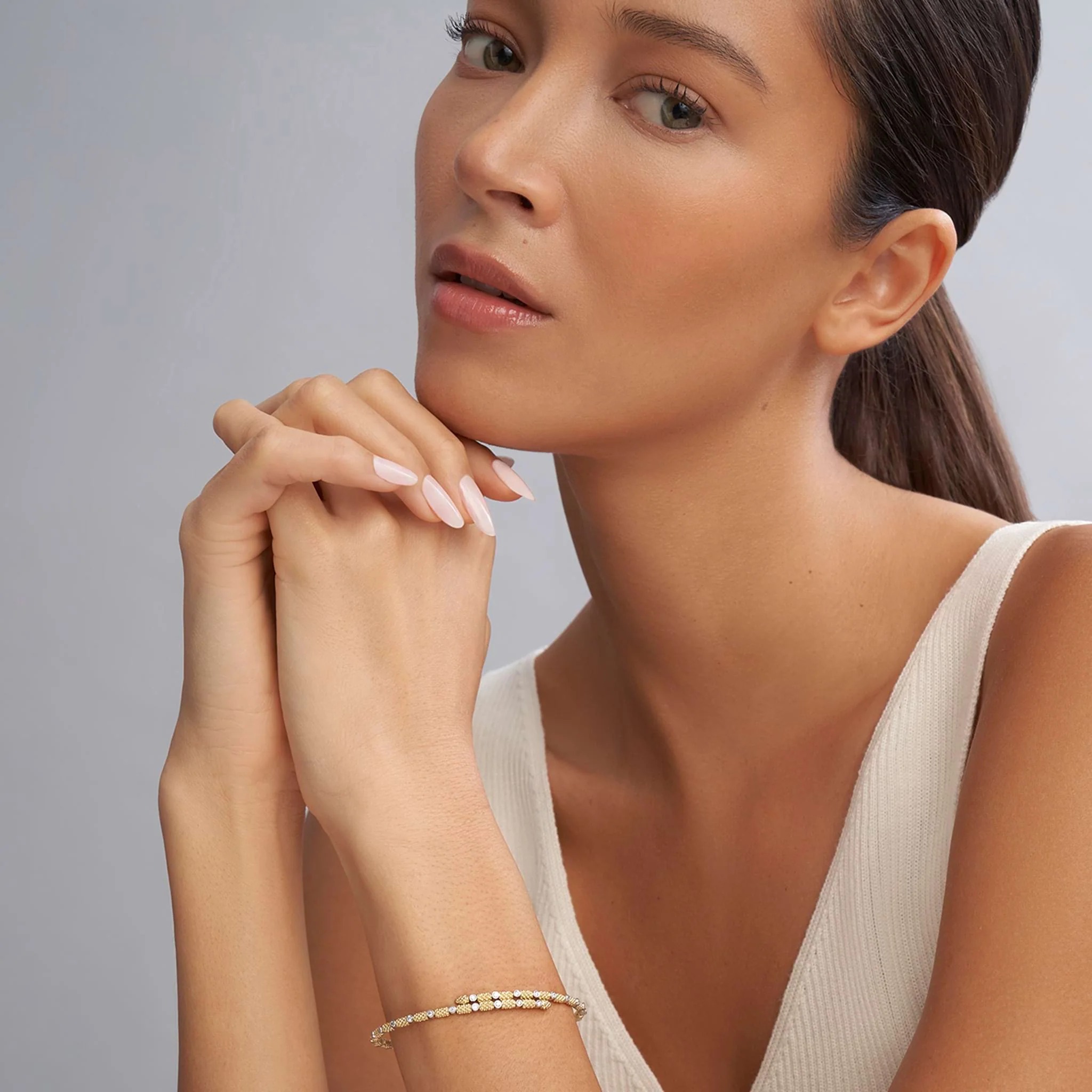 Lagos Signature Caviar Superfine Diamond Cuff Bracelet
