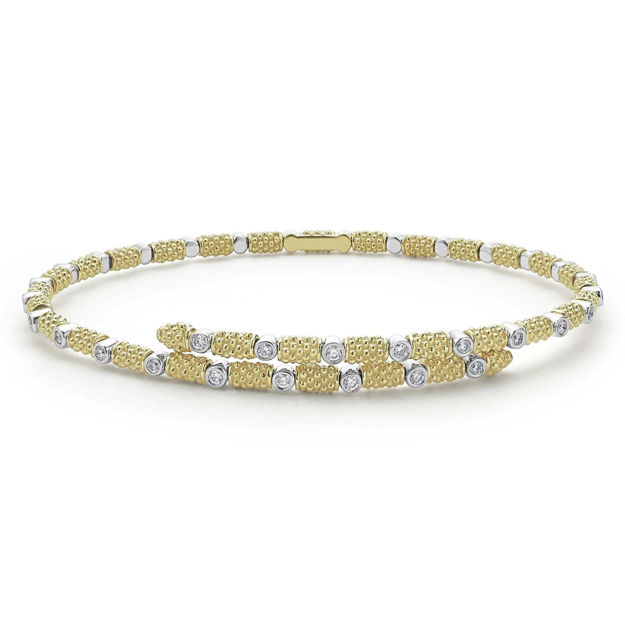 Lagos Signature Caviar Superfine Diamond Cuff Bracelet