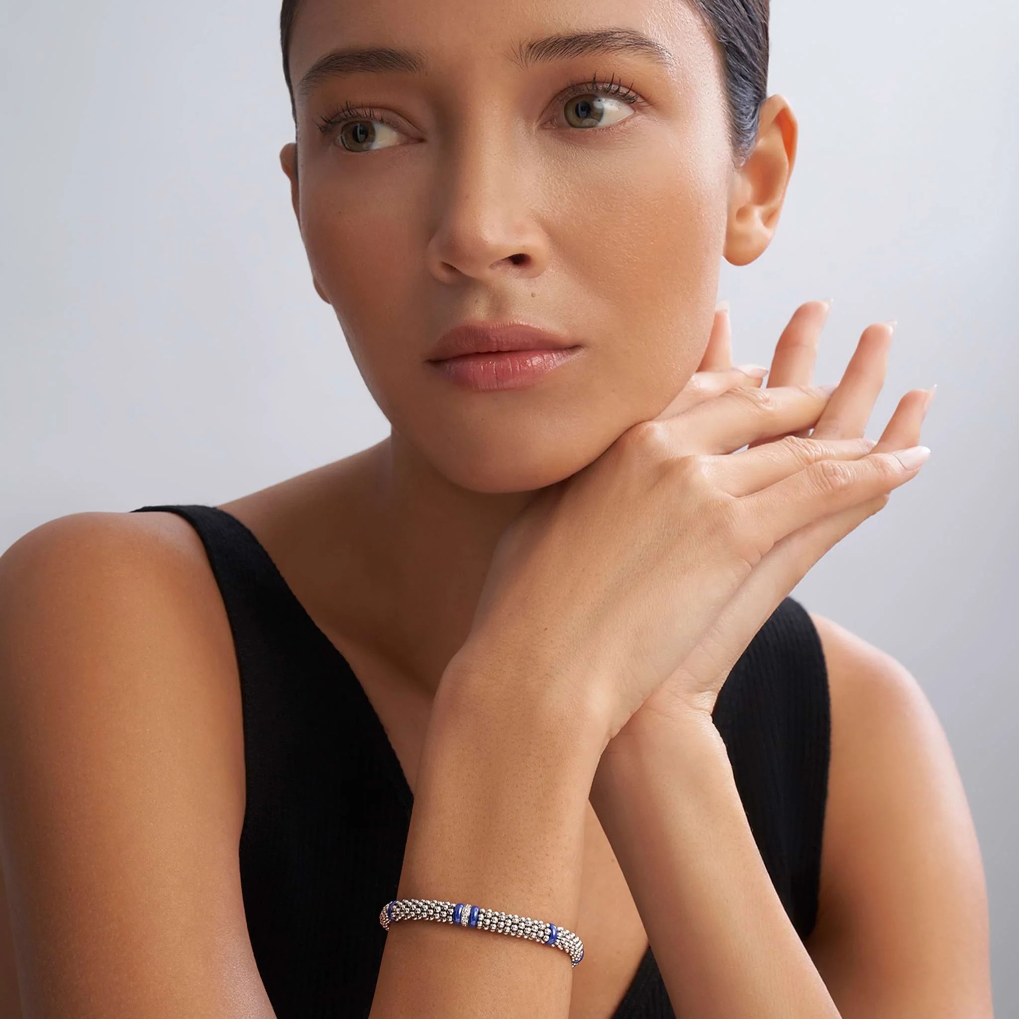 Lagos Blue Caviar Single Station 6mm Diamond Bracelet