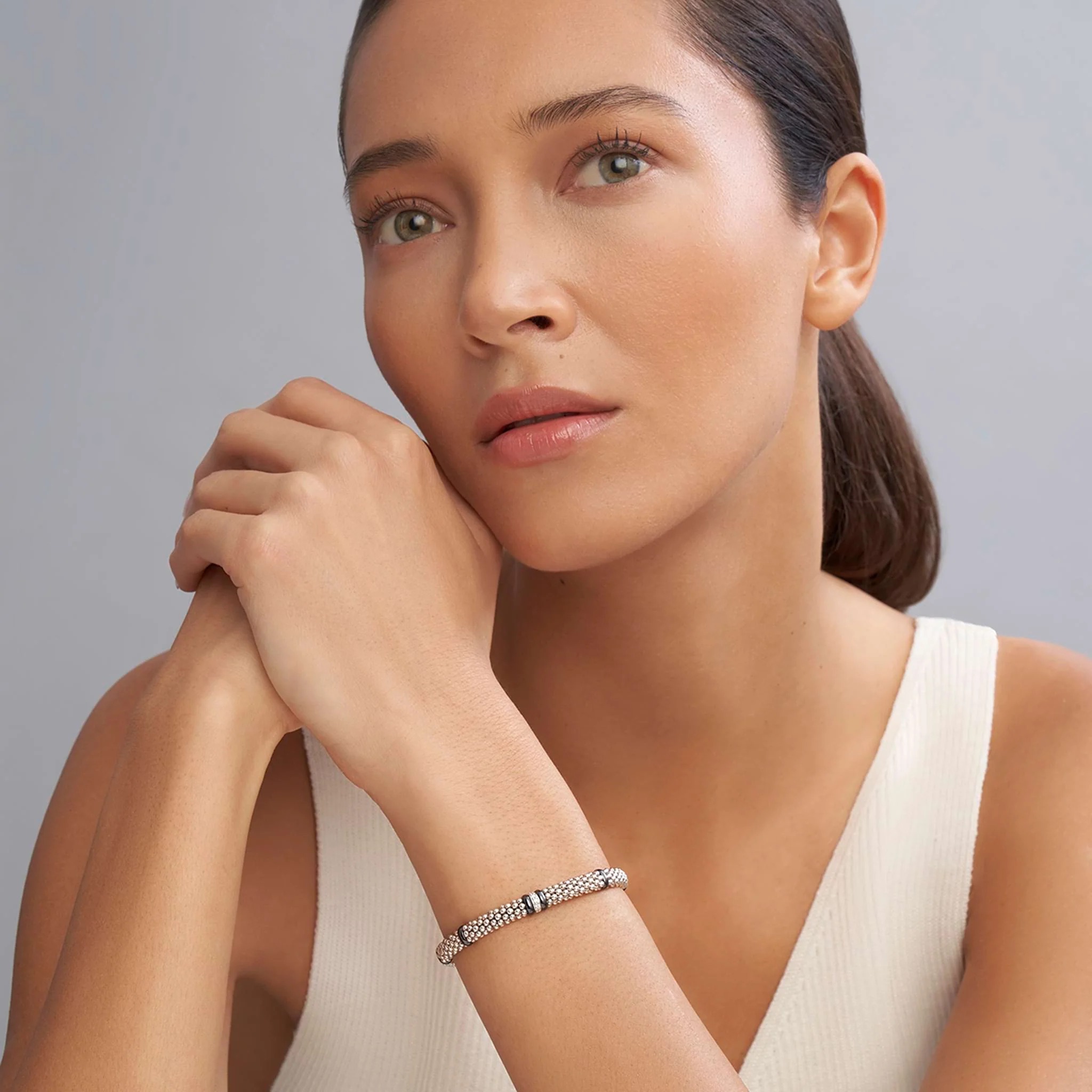 Lagos Black Caviar Single Station 6mm Diamond Bracelet